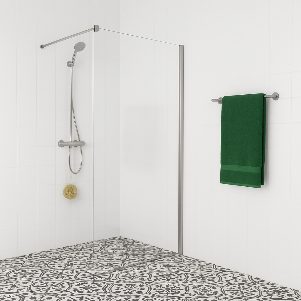 Wiesbaden Hibera Inloopdouche RVS 10mm Nano Blank Glas